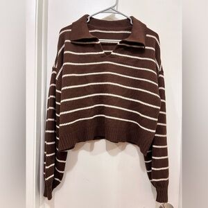 Brown Striped Women's Sweater